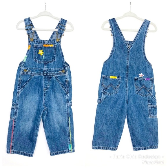 Wrangler, Childs, custom embroidered overall jeans - Picture 1 of 14